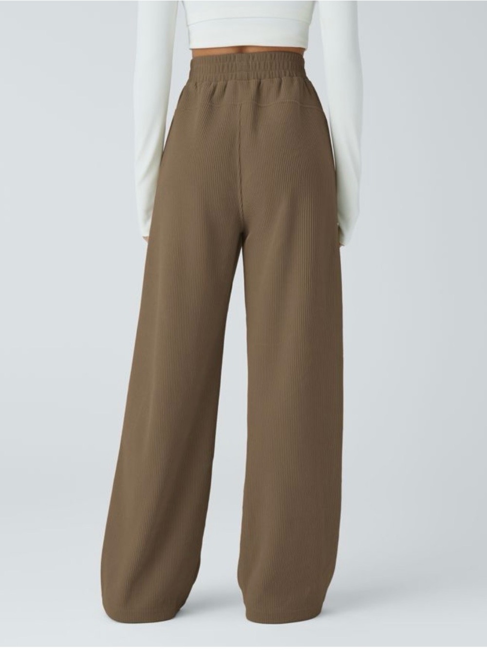 Halara NEW High Waisted Pocket Straight Leg Mop Corduroy Casual Pants Medium - Picture 2 of 8